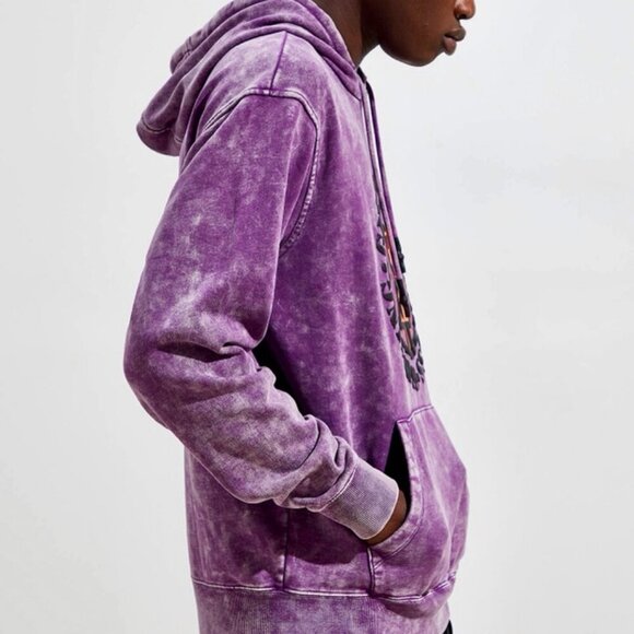 GUESS 88 RISING HOODIE SWEATSHIRT HEAD IN THE CLOUDS SZ L PURPLE ACID STREETWEAR - Picture 4 of 16